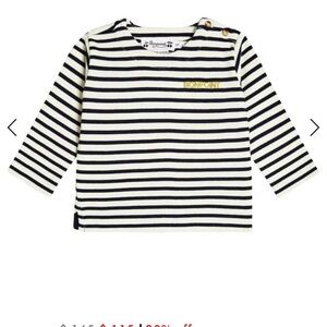 Bonpoint black and White Striped Long Sleeve Tee